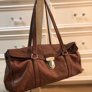 Vintage Brown/Tan Leather Prada shoulder bag